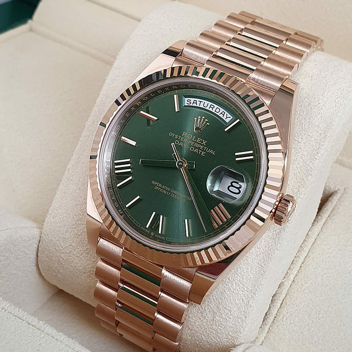 DayDate 40 Olive Rose Gold Pour Homme