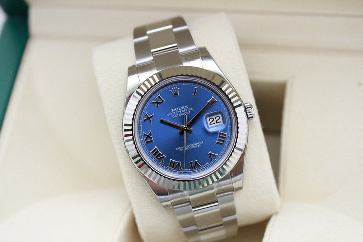 Montre Datejust II 41mm 116334 Bleu chiffres Romains
